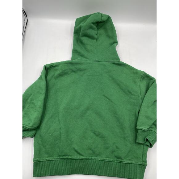 Zara Hooded Pullover Sweatshirt Kids Sz 4 Green “Field Goals” - Picture 4 of 4